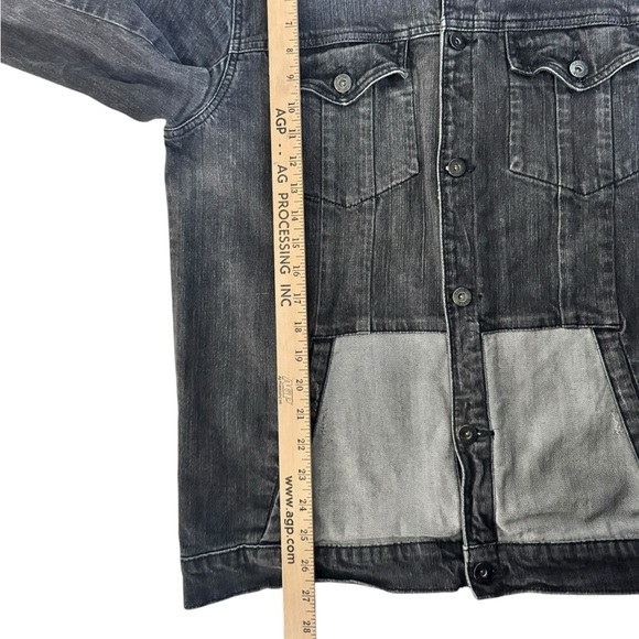 Tavik Visionaries Black Stretch Denim Jacket XL Contrast Pocket Trucker Z11 - Picture 5 of 9